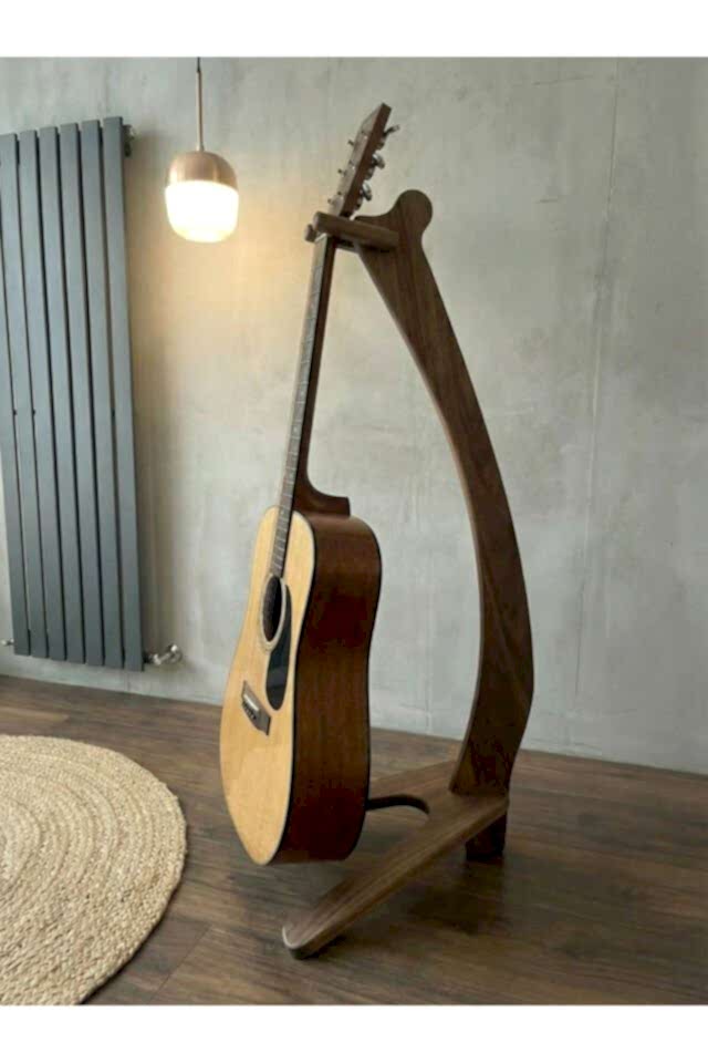 Montavo MNT02 Koyu Huş Gitar Sehpası – Ahşap Enstrüman Ayaklığı