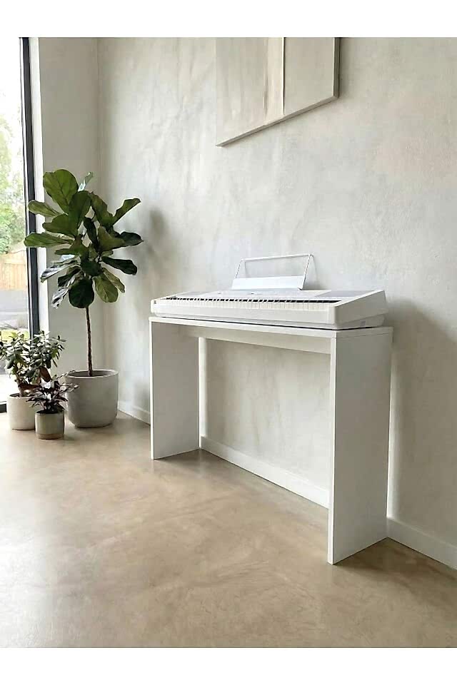 Montavo Beyaz Piyano Sehpası – PS-35, PLX-80WH, JDP-8830 Uyumlu Katlanır