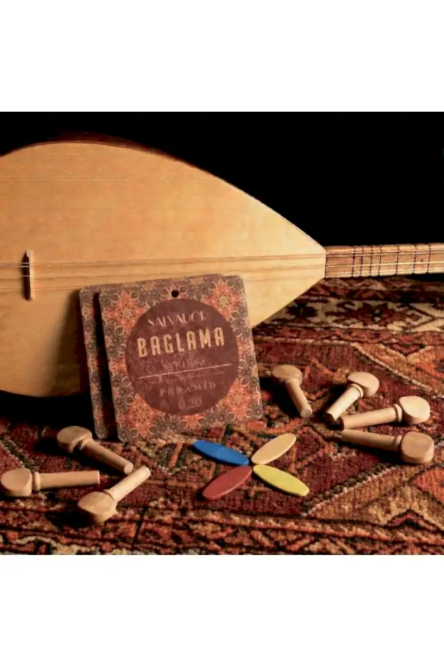 2 Takım Premium 0.20 Bağlama Teli Mızrap Tezene Seti Burgu Kulağı Tam Set (0.20 UZUN SAP)