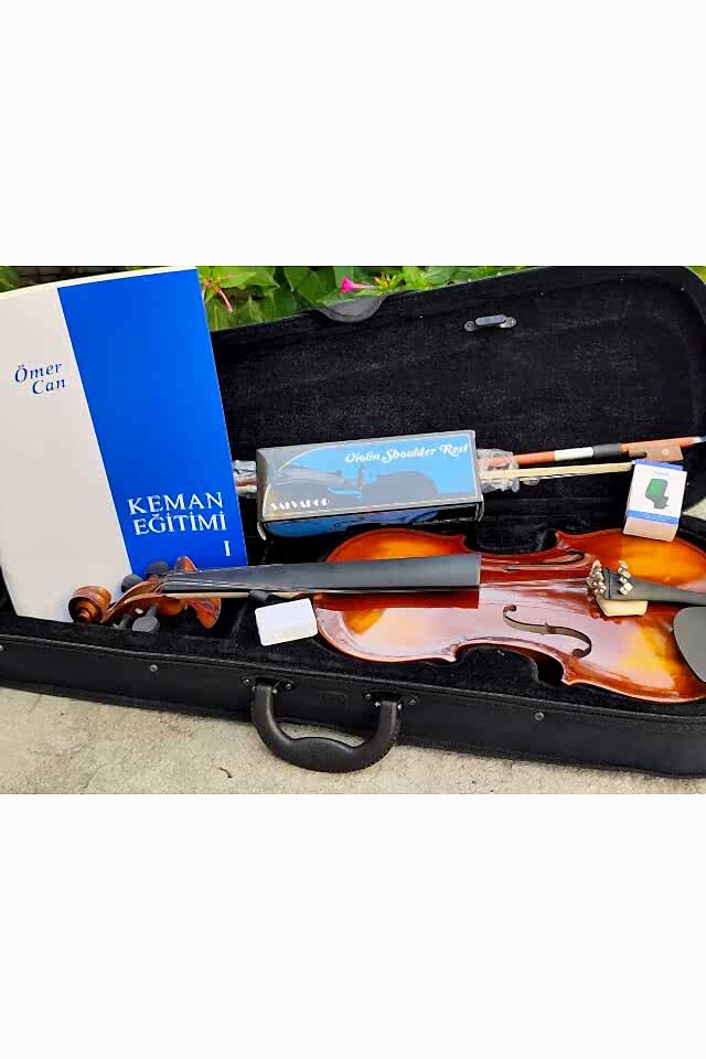 Almeda VR44120 4/4 Cilalı Keman Full Set - Metod, Yastık, Reçine, Akort Dahil