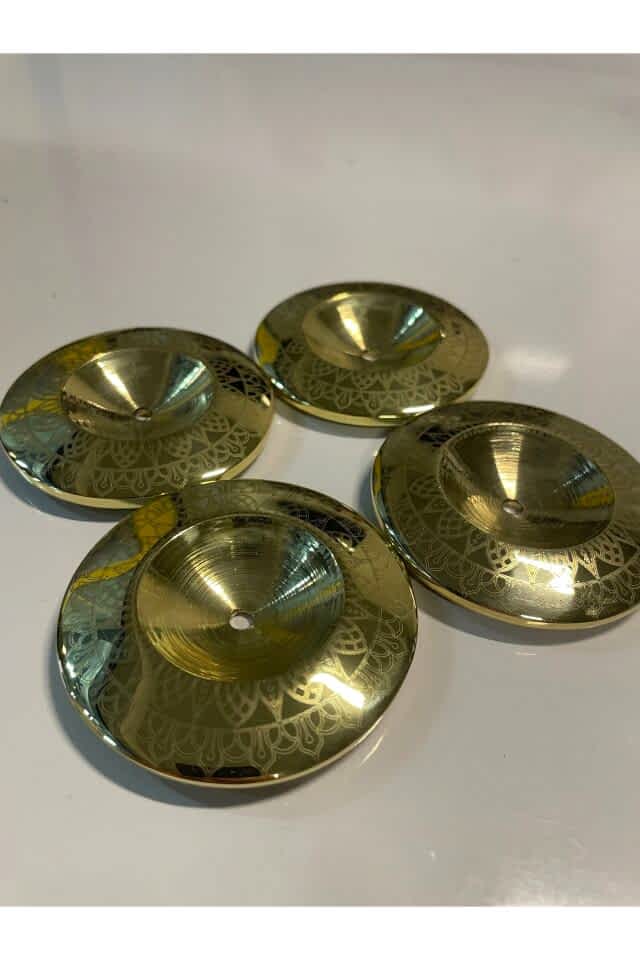 Premium İşlemeli Oryantal Parmak Zil Pirinç Döküm 480gr (Lastik Dahil , Büyük Boy )