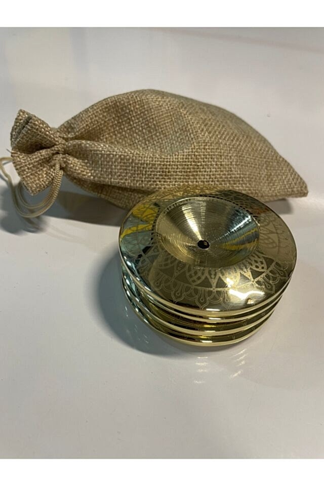 Premium İşlemeli Oryantal Parmak Zil Pirinç Döküm 480gr (Lastik Dahil , Büyük Boy )