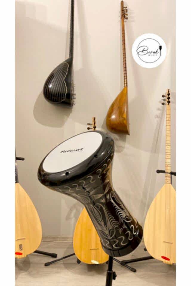 Işlemeli Siyah Darbuka-burakmusic