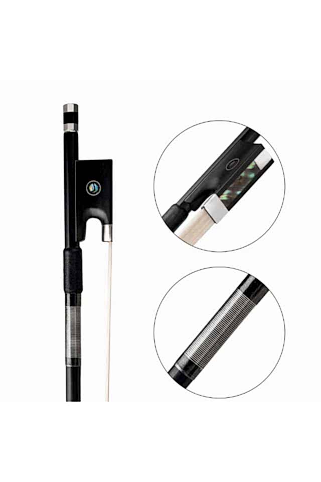 Yanıklar Müzik Sedefli Siyah Karbon Fiber Keman Yayı