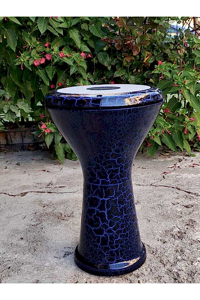 Profesyonel Döküm Darbuka Büyük Boy Mısır Çömlek Darbuka Mavi Kırçıllı