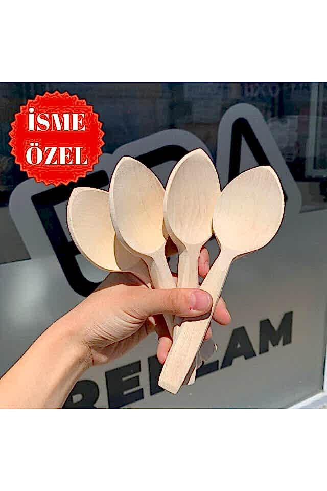 İsme Özel Ankara Gürgen Oyun Kaşığı Takımı – 4 Adet Kutulu Hediyelik