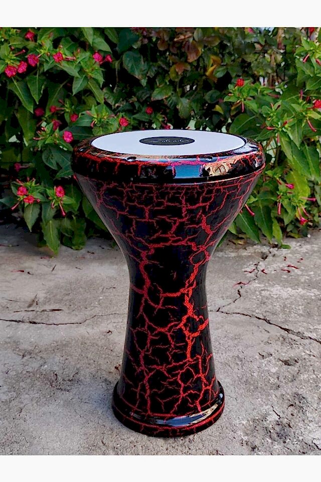 Profesyonel Döküm Darbuka Büyük Boy Mısır Çömlek Darbuka Kırmızı Kırçıllı
