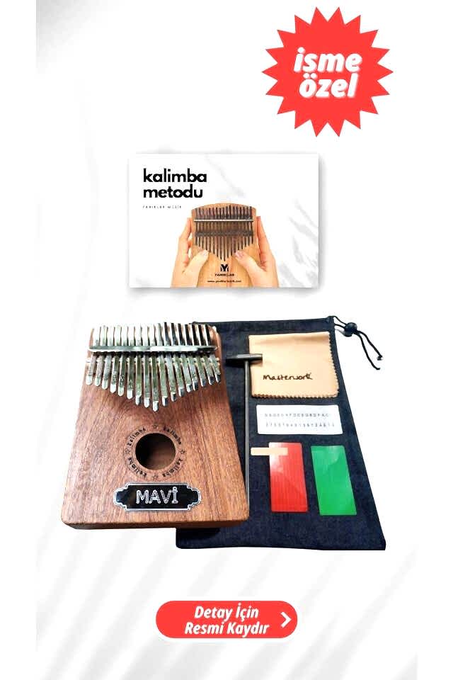 İsme Özel Maun Kalimba Seti – 17 Tuş, Çekiç, Kılıf ve Metod Dahil