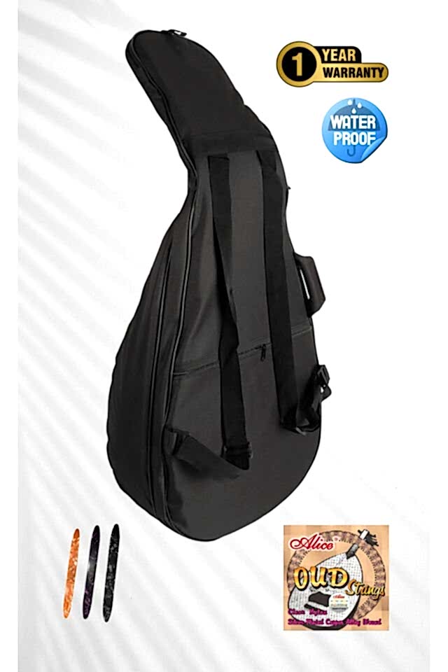 Profesyonel Ud Kılıfı – Su Geçirmez, 20 mm Pedli, Soft Case (Tezene + Tel Hediye)