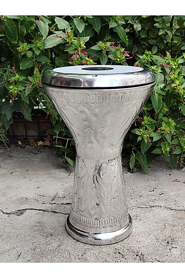 Profesyonel Işlemeli Desenli Döküm Darbuka Mısır Çömlek Darbuka - Kılıf Hediyeli