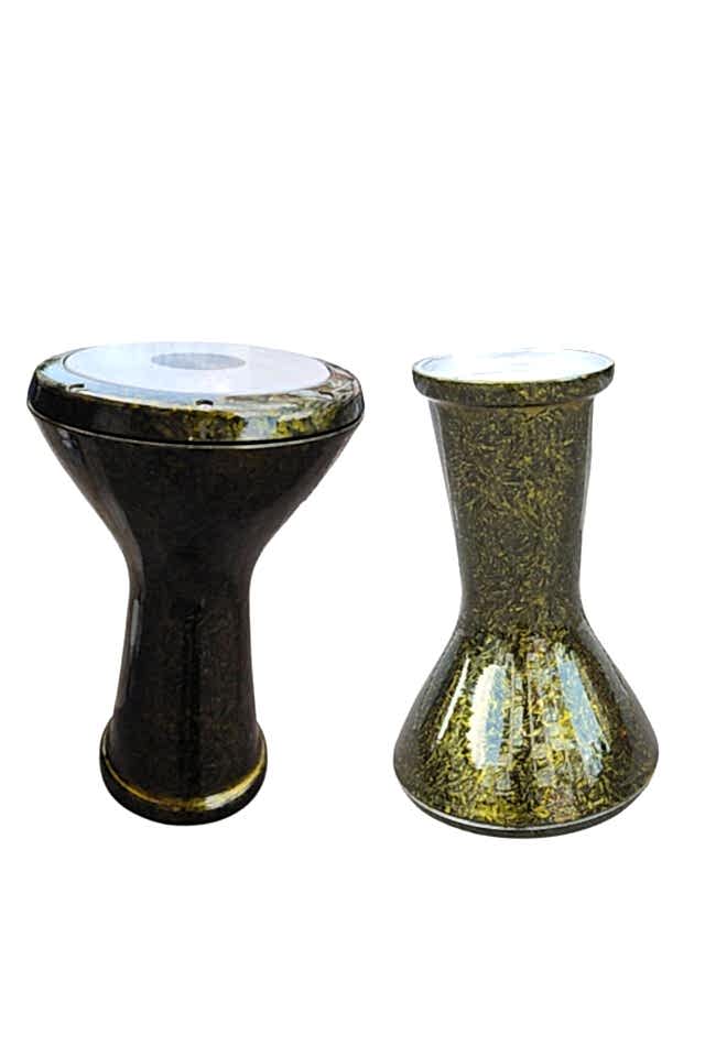 Profesyonel Döküm Darbuka Büyük Boy Mısır Çömlek Darbuka Yeşil Kırçıllı