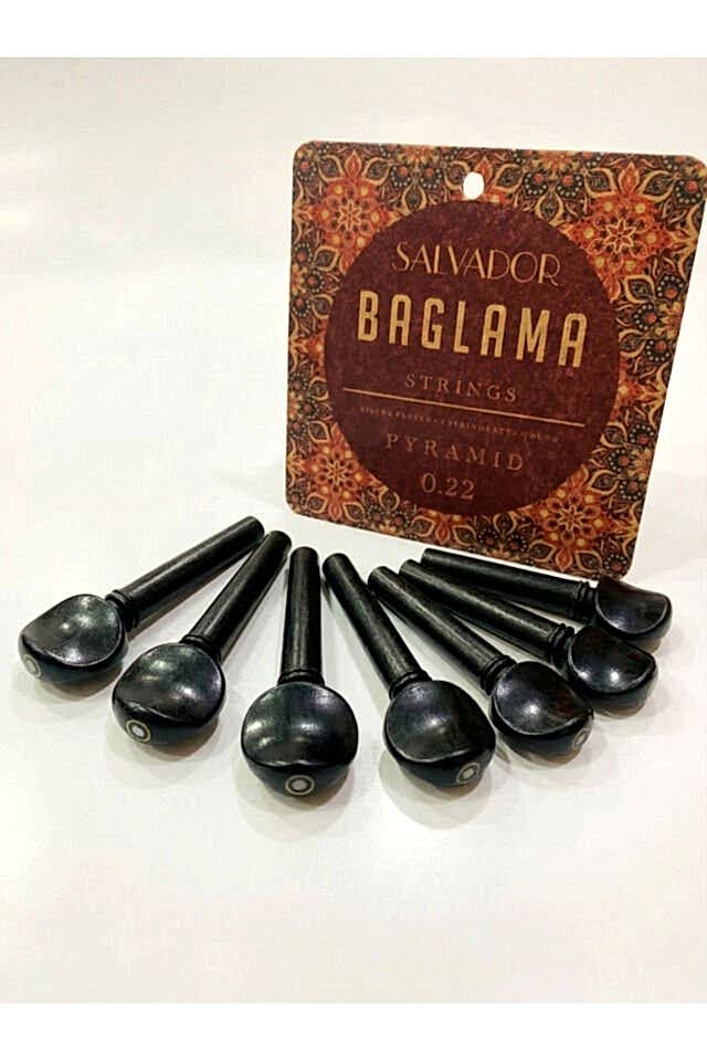 Nokta Sedefli Abanoz Bağlama Saz Burgu Takımı (7 Adet) 0.22 Bağlama Teli