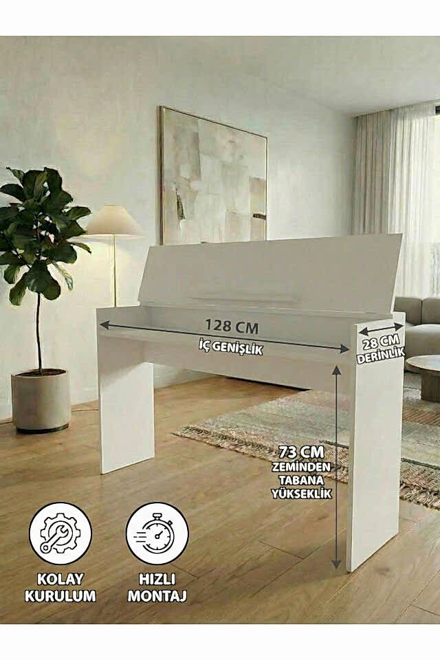 Montavo Kapaklı Piyano Sehpası Beyaz – PS-35, PLX-80WH, JDP-8830 Uyumlu