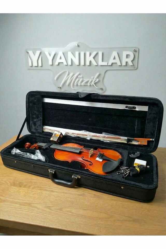 Almeria AM22407 4/4 Profesyonel Parlak Keman Kare Kutu - Tam Boy